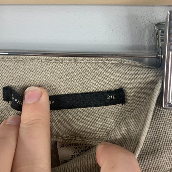 Banana Republic Womens High Rise Wide Leg Crop Brown Tan Fray Hem Cotton 31 L - Picture 6 of 13